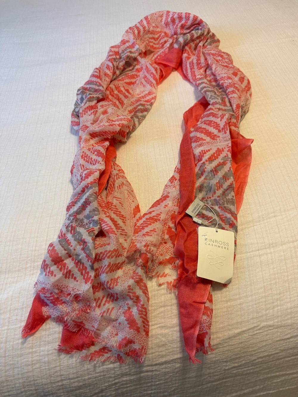 Kinross Cashmere Camelia Multi Scarf, NWTs